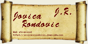 Jovica Rondović vizit kartica
